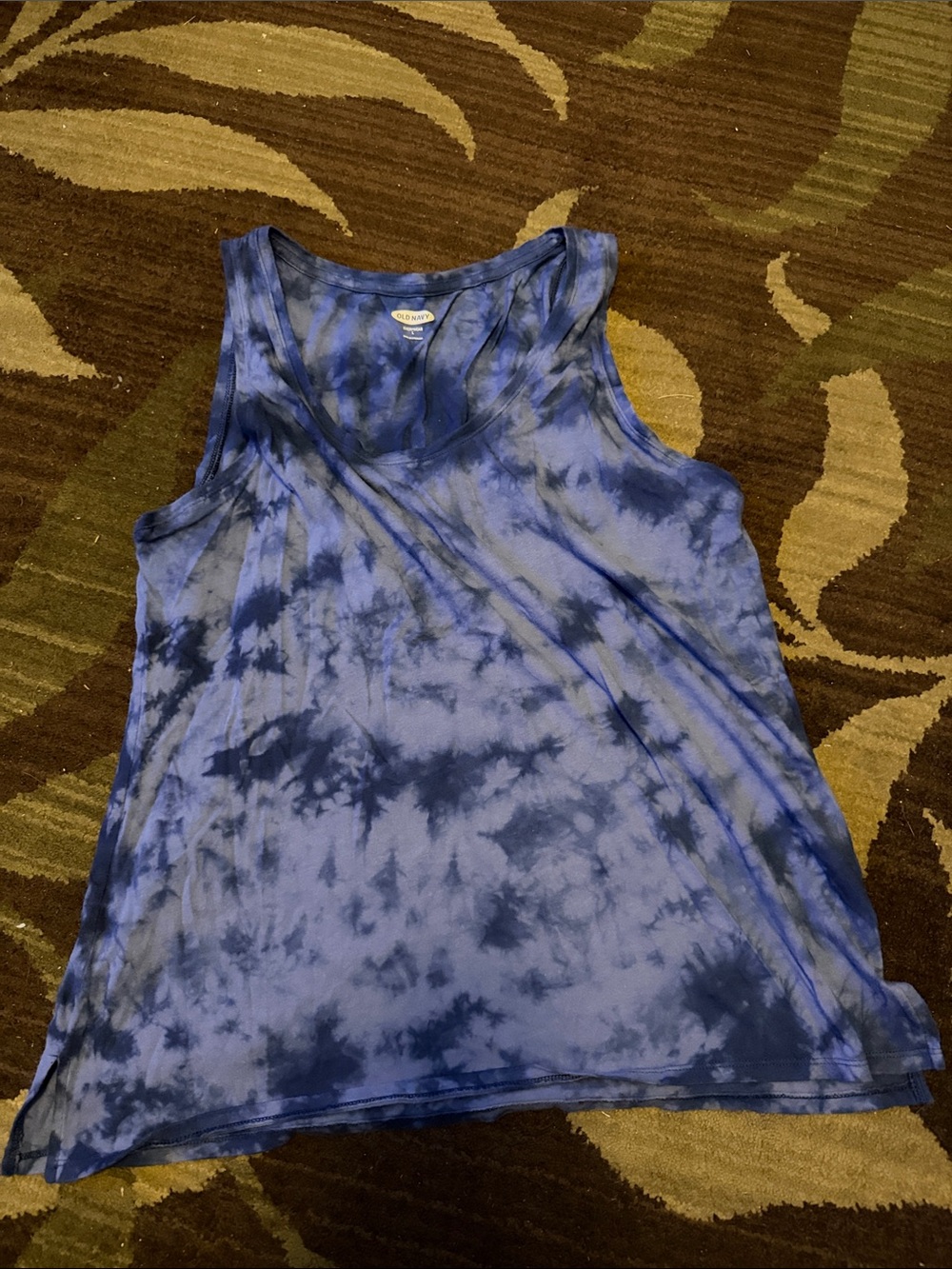 Tie-Dye Blue Scoop Neck Tank Top